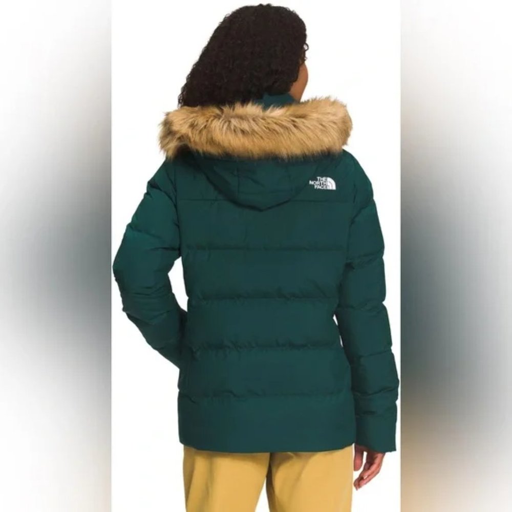 The North Face Gotham 550 Fill Goose Down Hooded Puffer Jacket Ponderosa Green - Picture 2 of 4